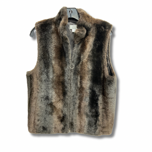 Vest Faux Fur & Sherpa By Loft In Brown, Size: L