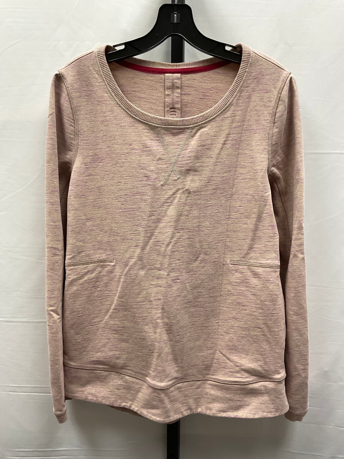 Athletic Sweatshirt Crewneck By Lululemon In Pink & Tan, Size: 8