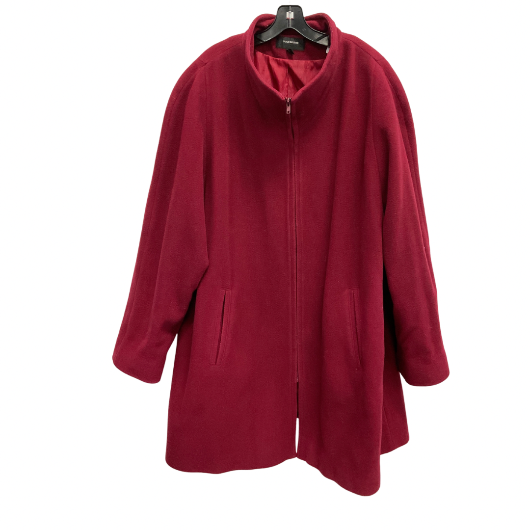 Coat Wool By Colebrook In Red, Size: 3x