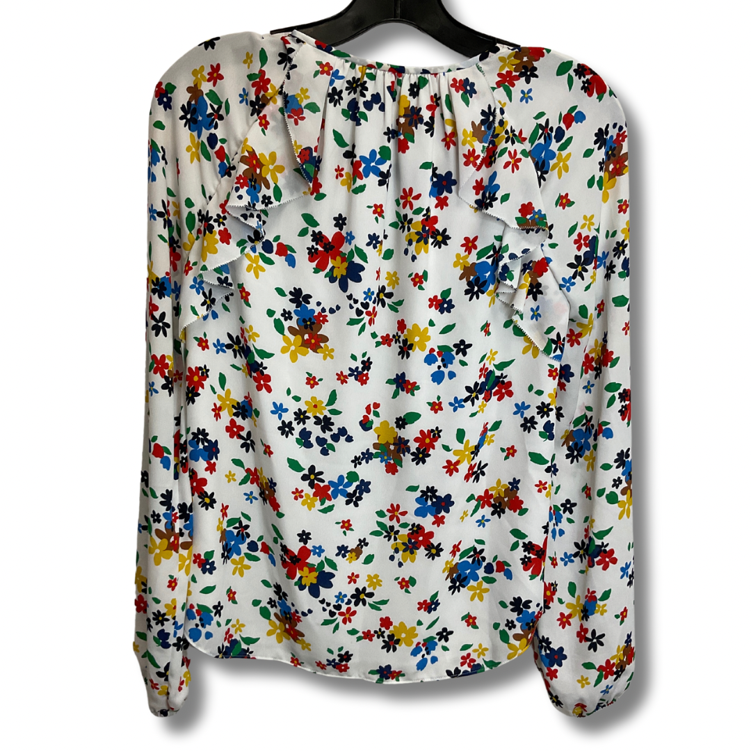 Top Long Sleeve Designer By Kate Spade In Floral Print, Size: Xs