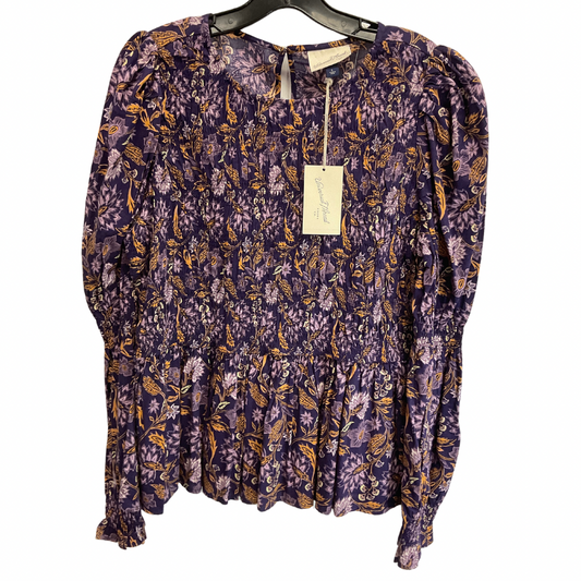 Top Long Sleeve By Universal Thread In Floral Print, Size: L