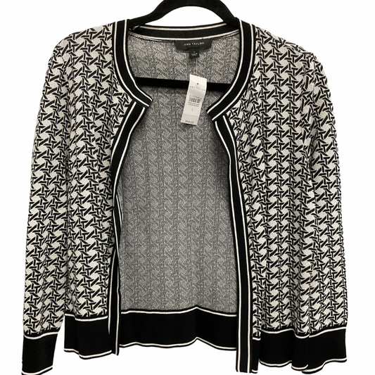 Cardigan By Ann Taylor In Black & White, Size: L