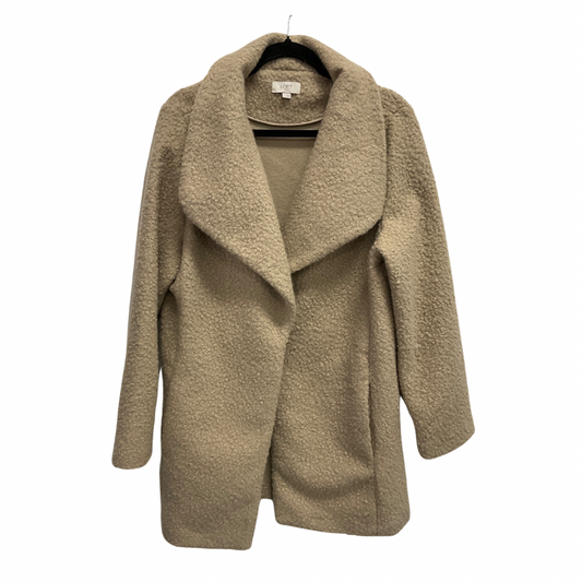 Coat Faux Fur & Sherpa By Loft In Tan, Size: L