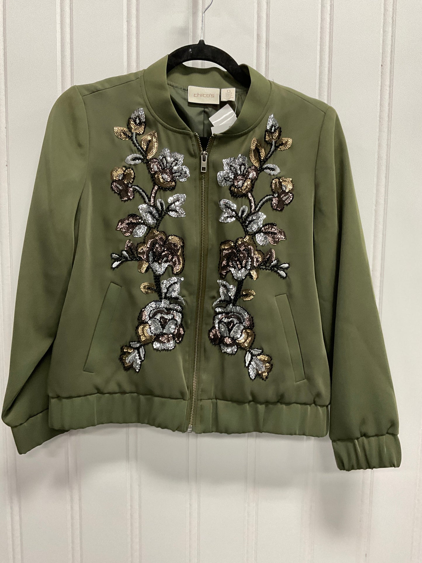 Jacket Other By Chicos In Green, Size: Sp