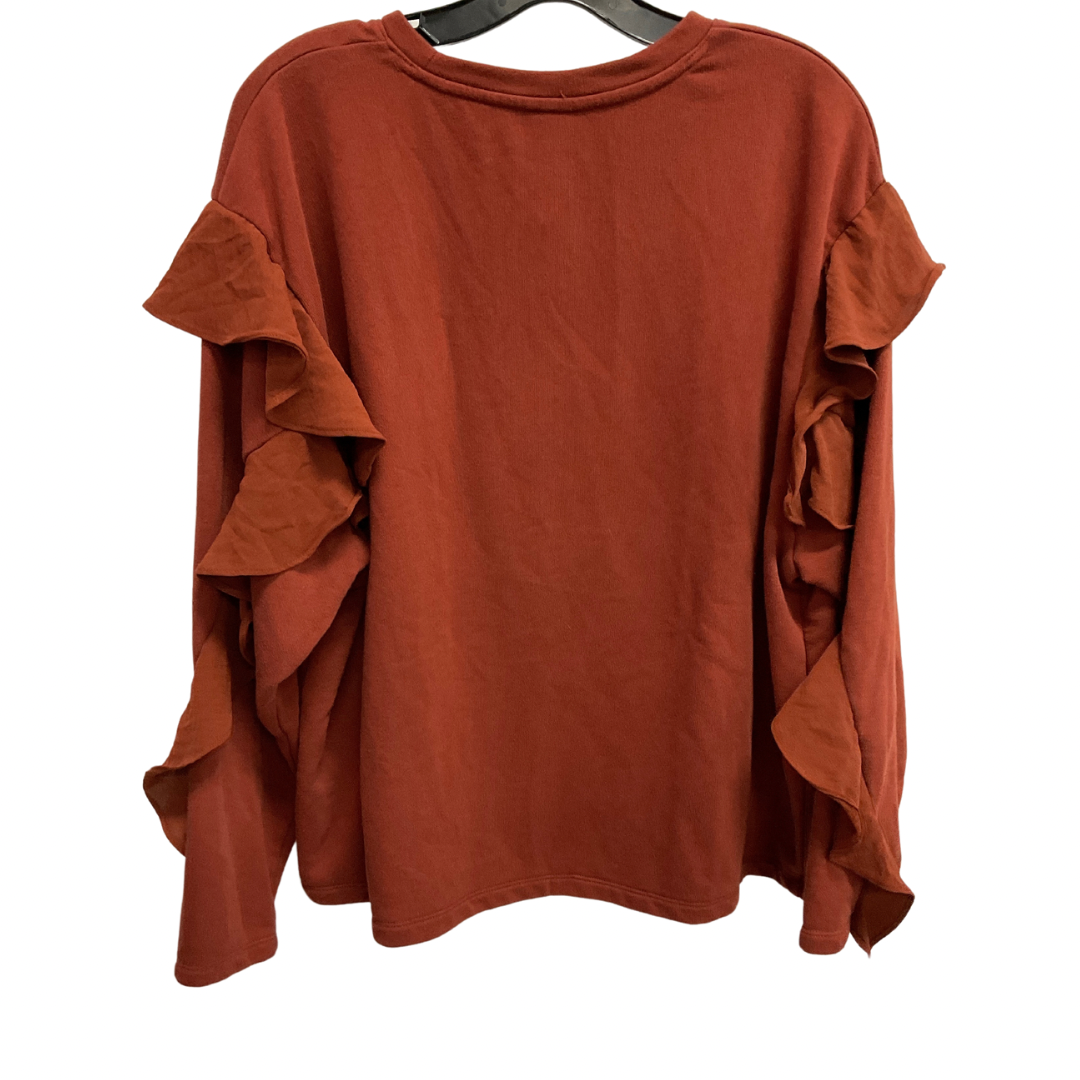 Top Long Sleeve By A New Day In Orange, Size: Xxl