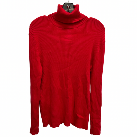 Top Long Sleeve Basic By Time And Tru In Red, Size: Xl