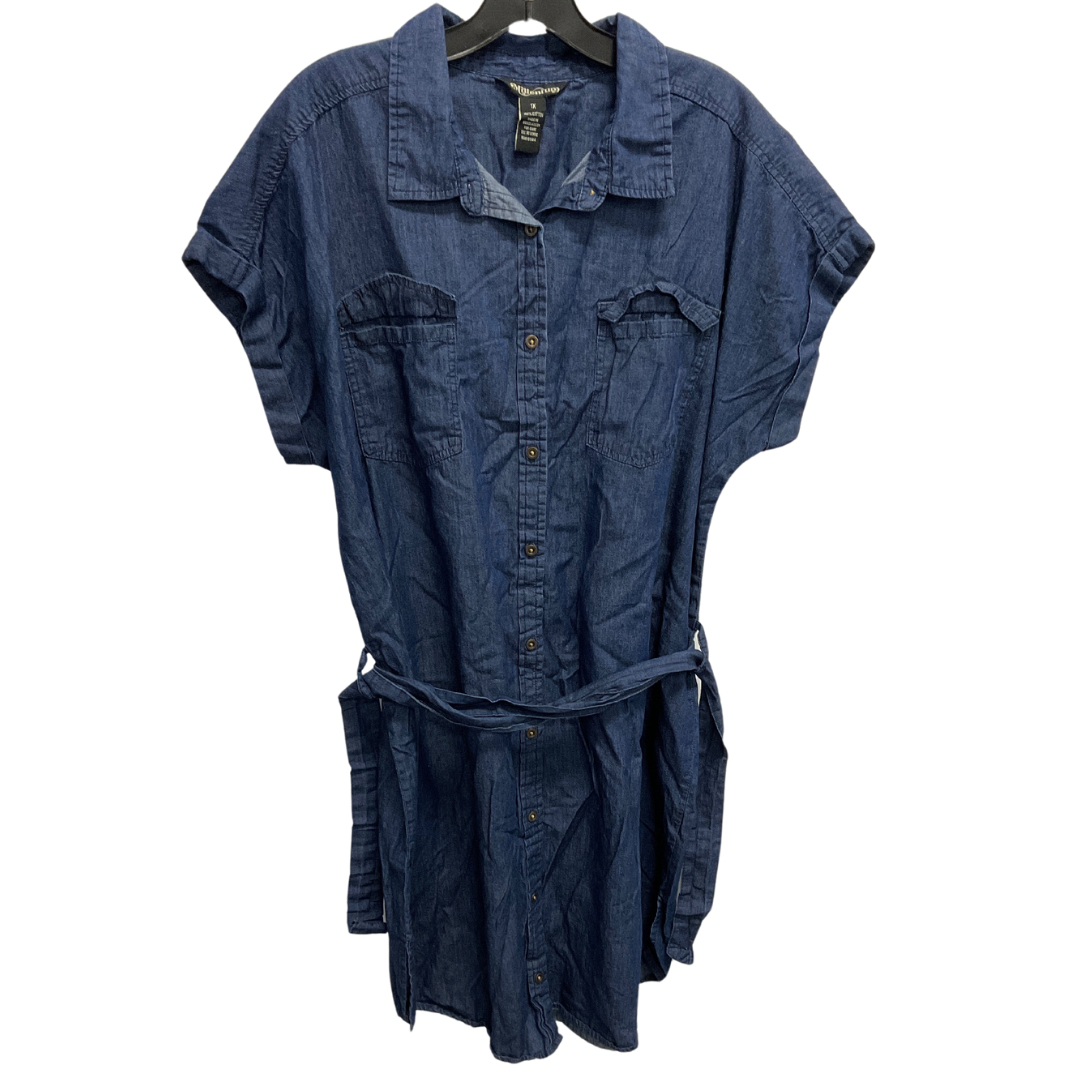 Dress Casual Midi By Clothes Mentor In Blue Denim, Size: 1x