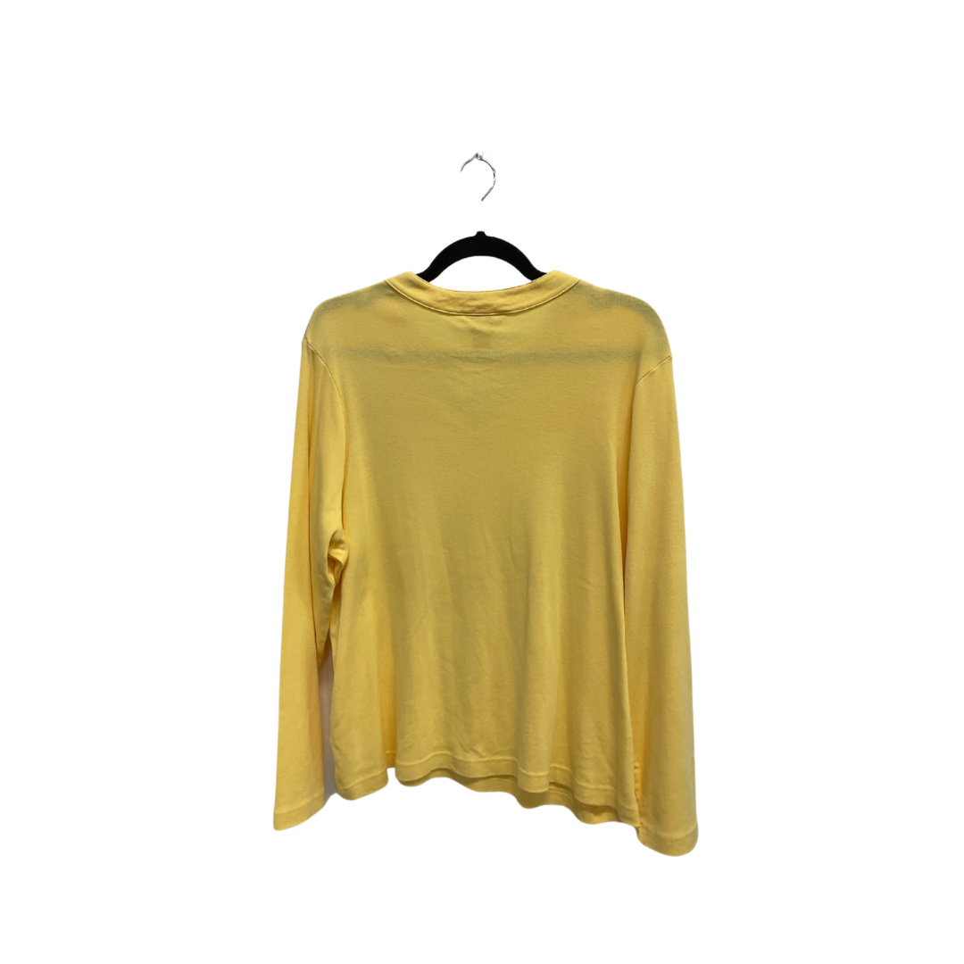 Top Long Sleeve By Cj Banks In Yellow, Size: 1x