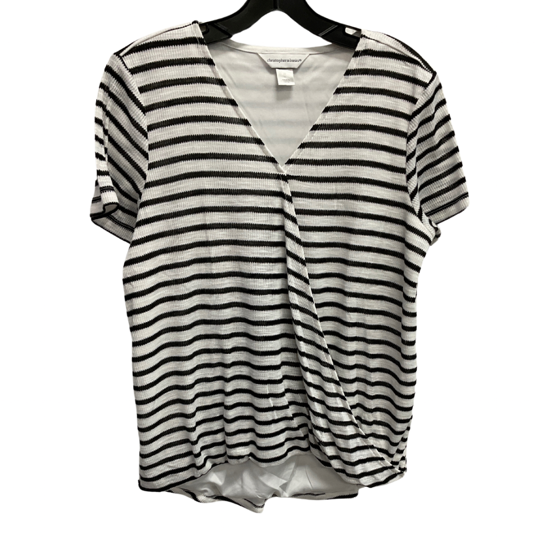 Top Short Sleeve By Christopher And Banks In Striped Pattern, Size: M