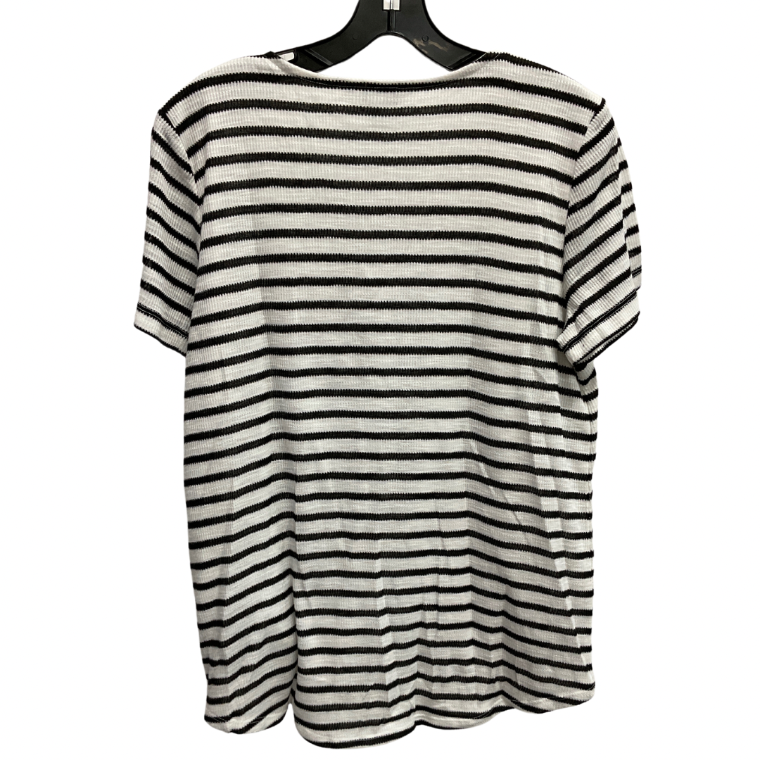 Top Short Sleeve By Christopher And Banks In Striped Pattern, Size: M