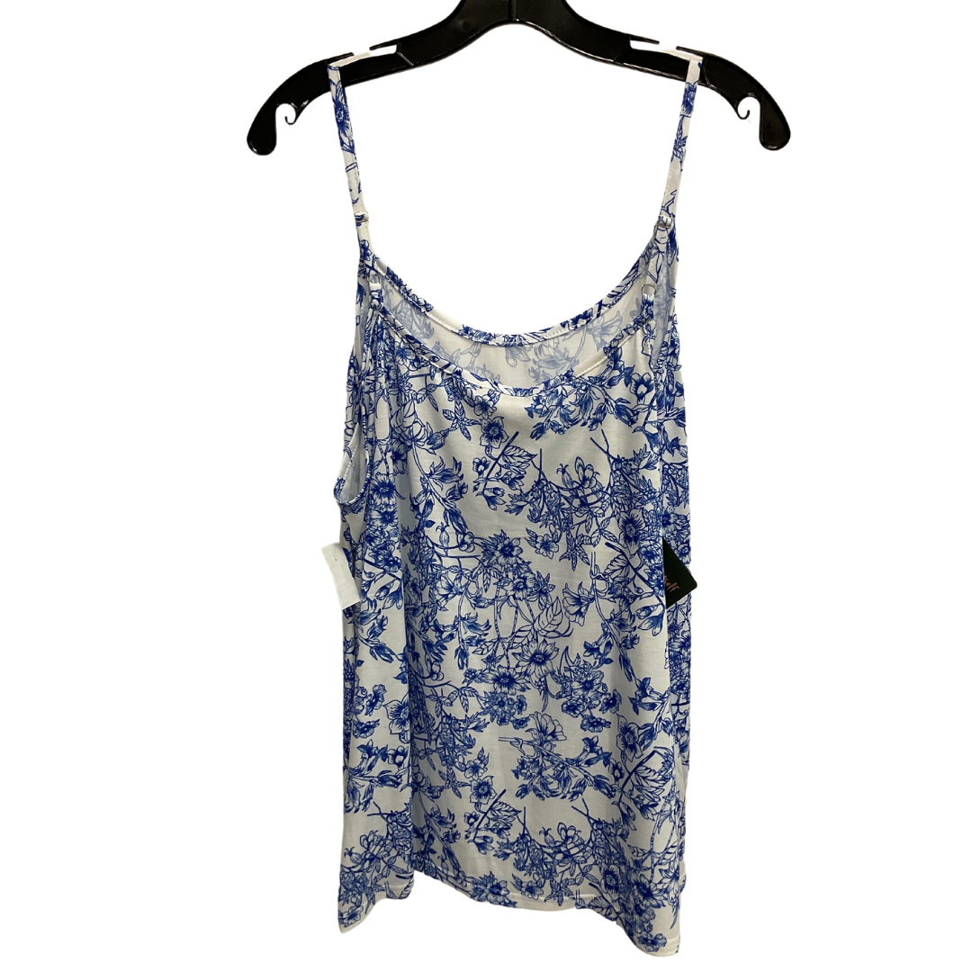 Top Cami By Clothes Mentor In Blue & White, Size: Xxl