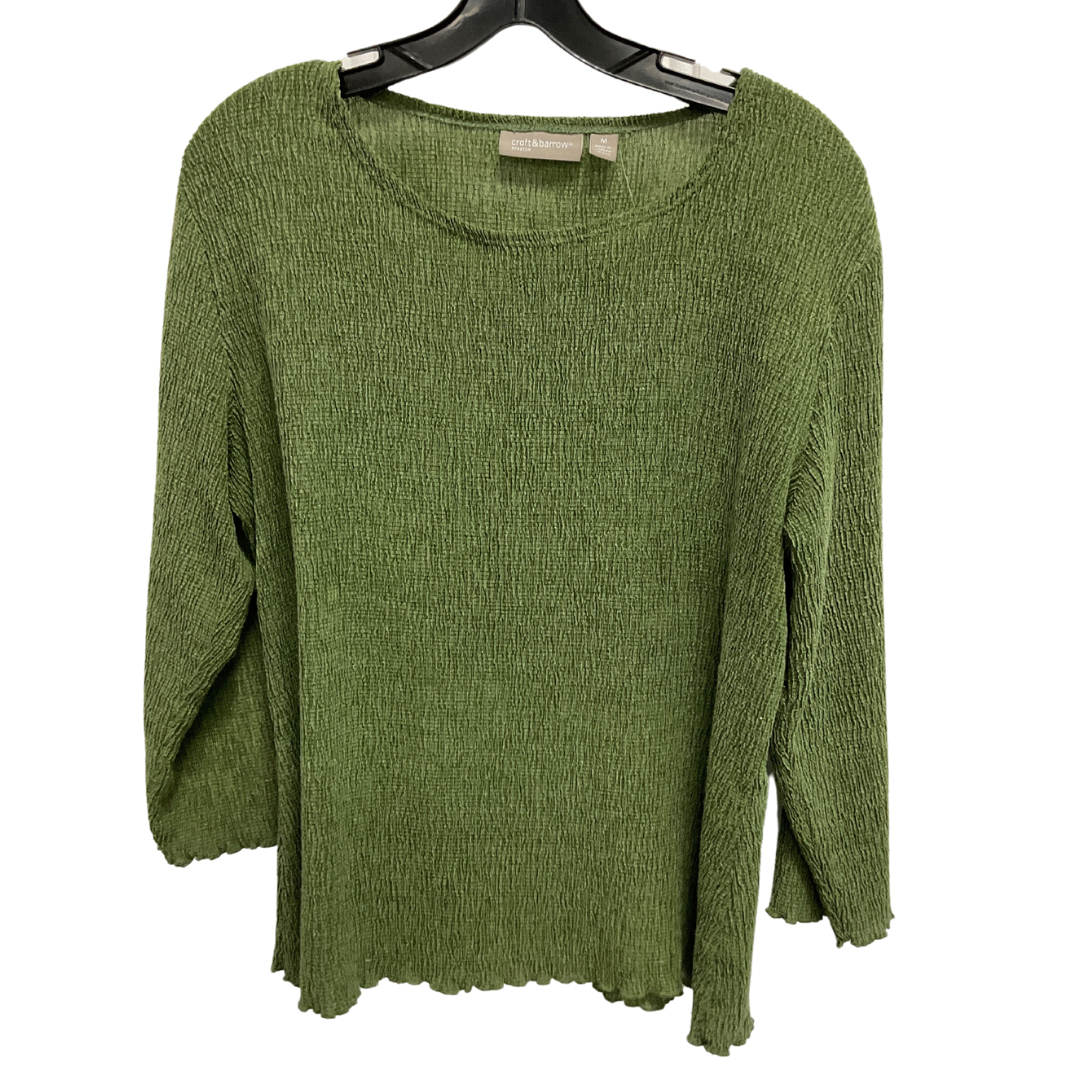 Top 3/4 Sleeve By Croft And Barrow In Green, Size: M