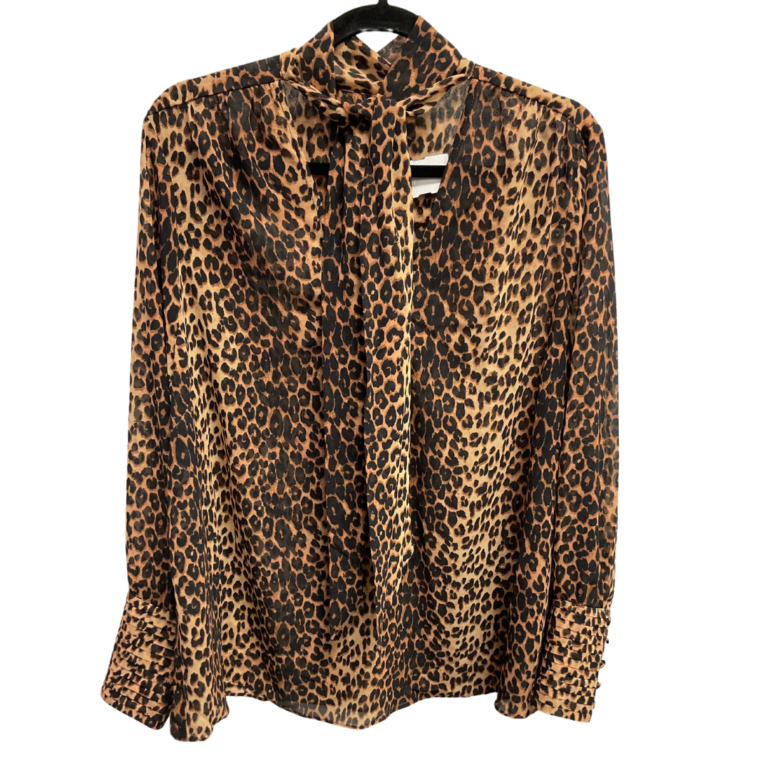 Blouse Long Sleeve By Clothes Mentor In Animal Print, Size: 1x