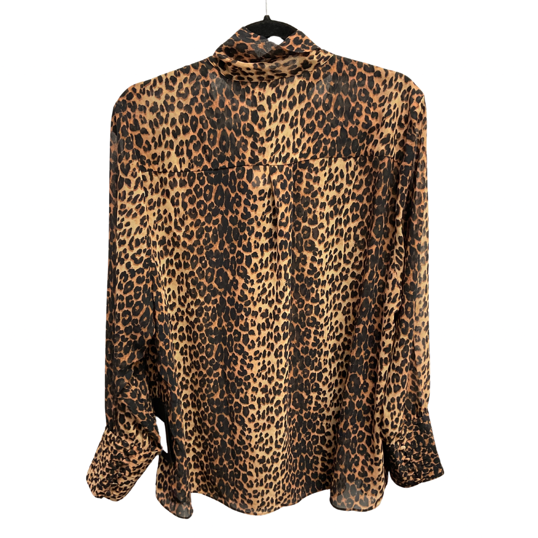 Blouse Long Sleeve By Clothes Mentor In Animal Print, Size: 1x