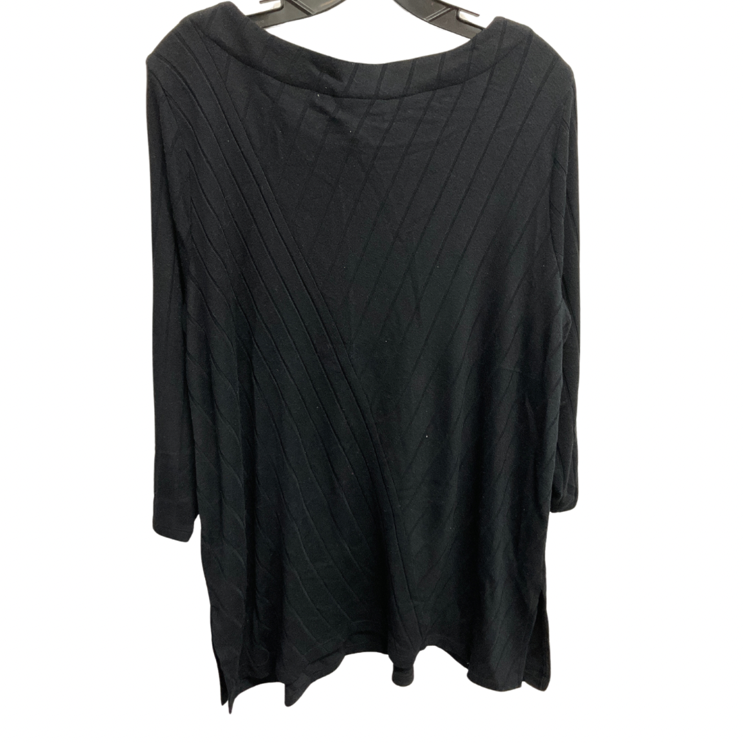 Top 3/4 Sleeve By Rafaella In Black, Size: L