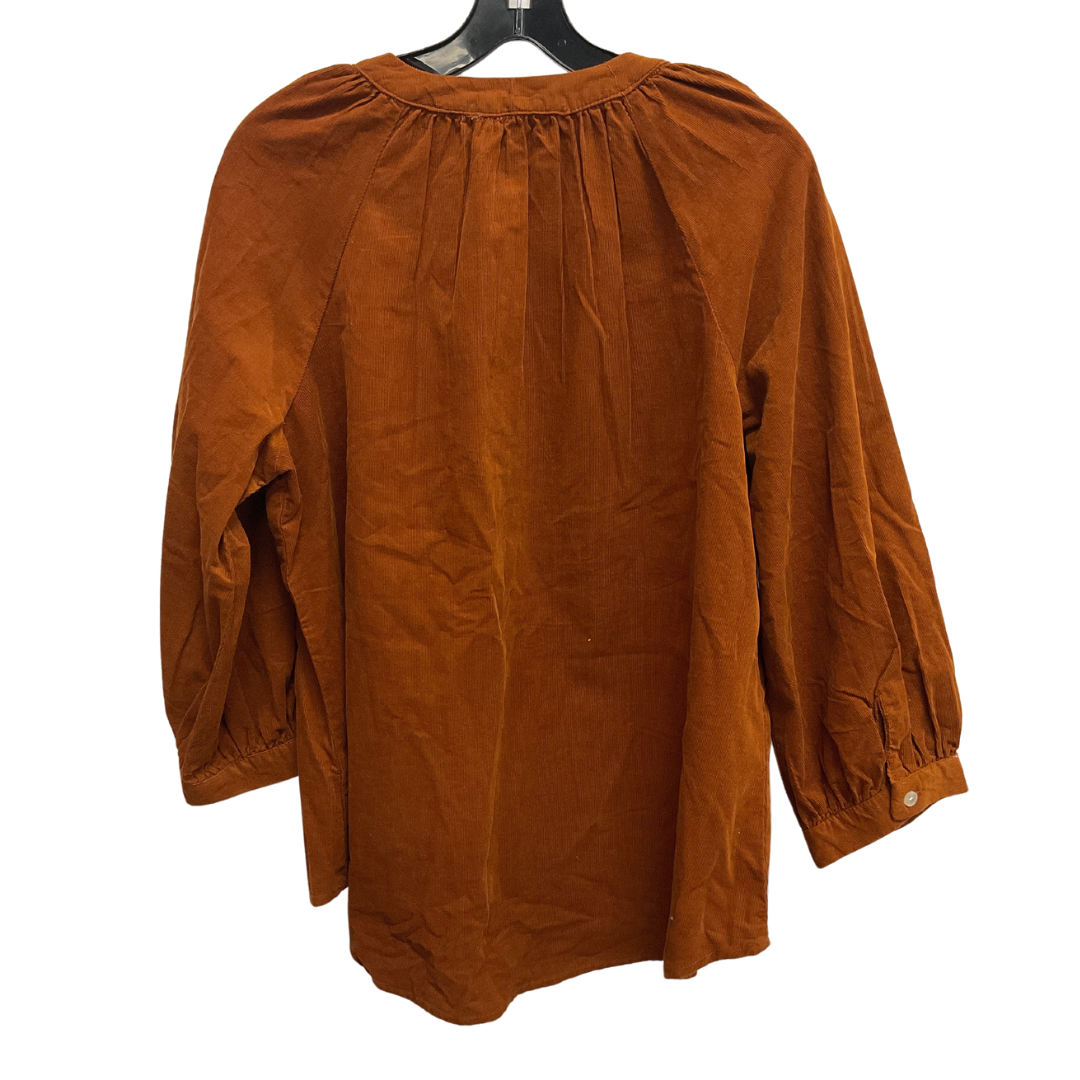 Top Long Sleeve By Cato In Brown, Size: L