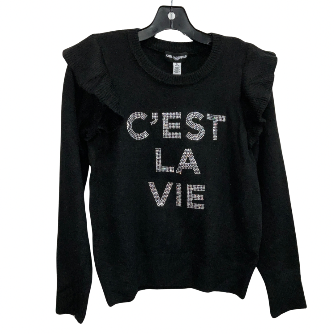 Sweater Designer By Karl Lagerfeld In Black, Size: S