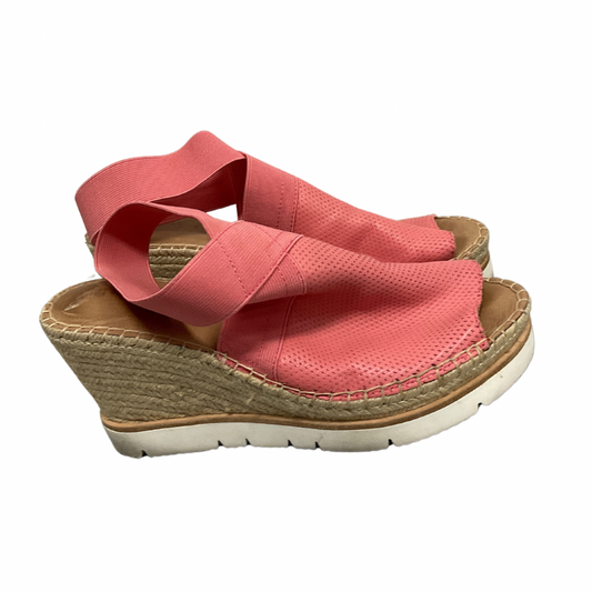 Sandals Heels Wedge By Gentle Souls In Pink & Tan, Size: 8