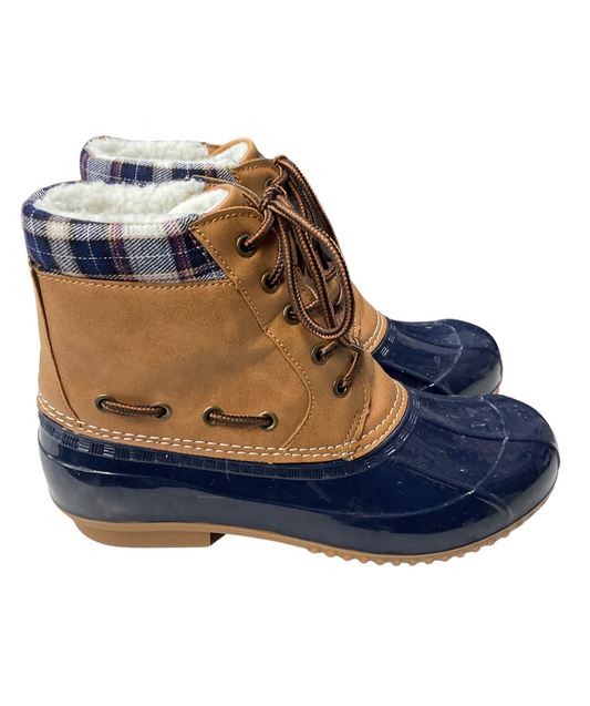 Boots Snow By Just Fab In Blue & Brown, Size: 9