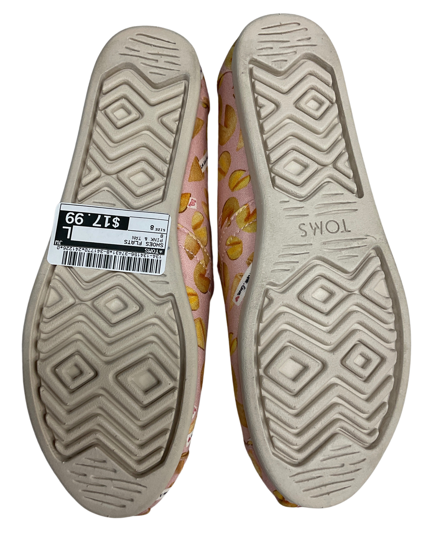 Shoes Flats By Toms In Pink & Tan, Size: 8