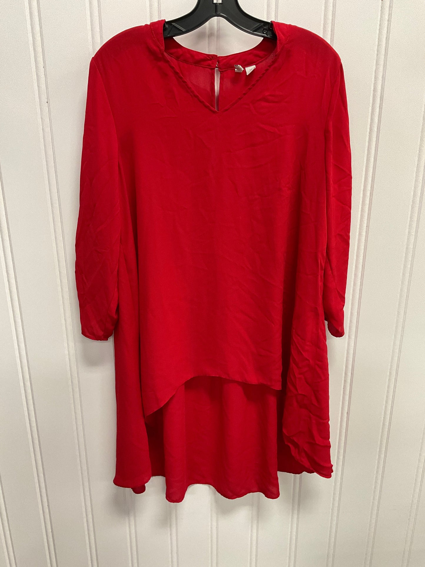 Tunic Long Sleeve By Cato In Red, Size: M