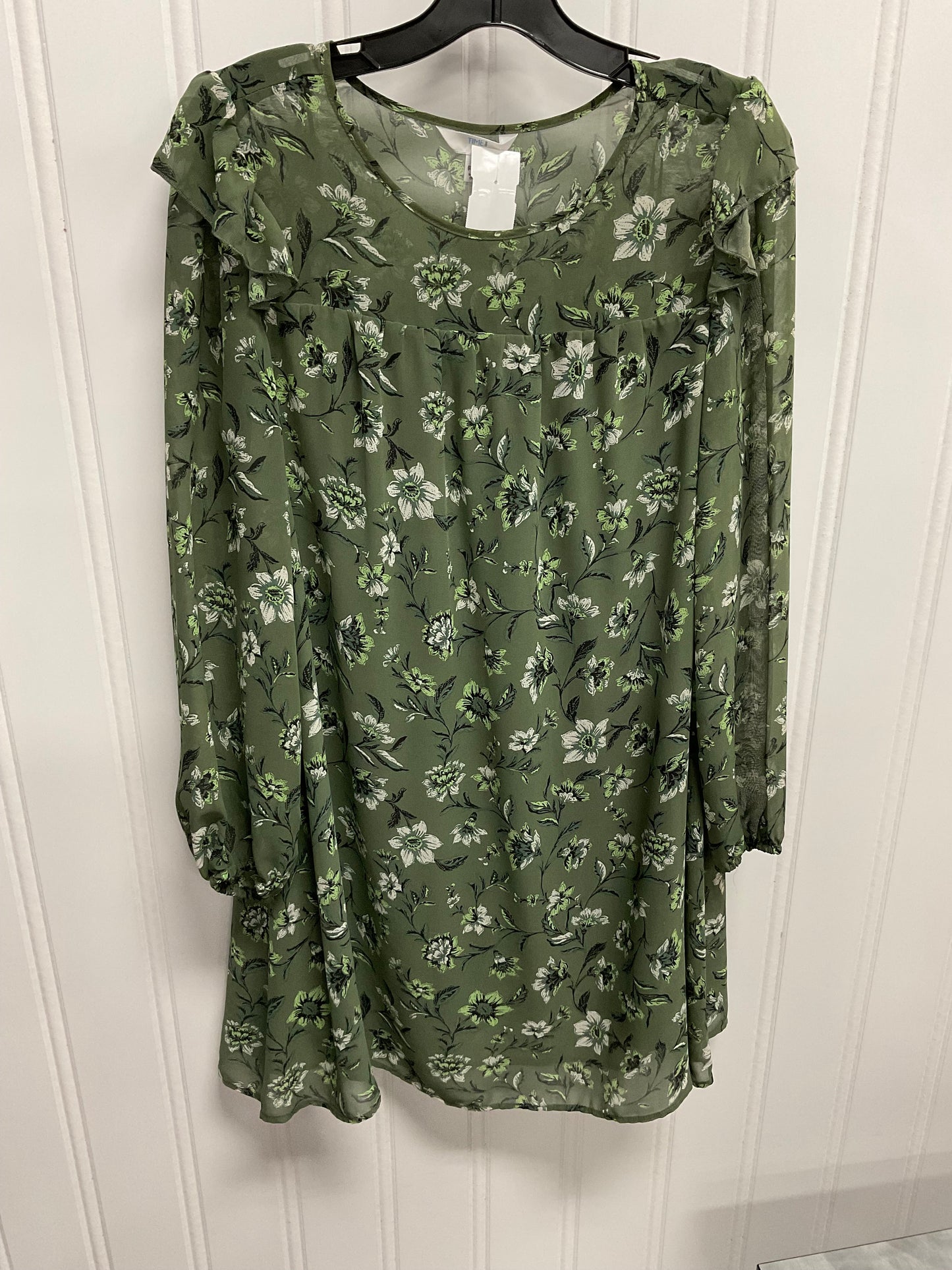 Dress Casual Short By Time And Tru In Green, Size: M