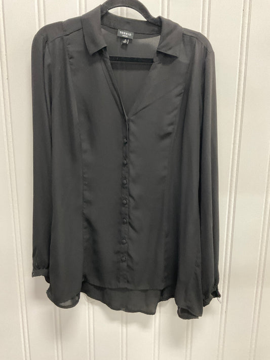 Top Long Sleeve By Torrid In Black, Size: L