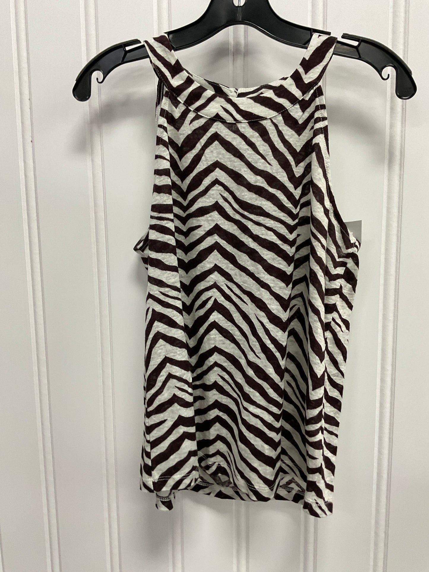 Top Sleeveless By Tahari By Arthur Levine In Zebra Print, Size: M