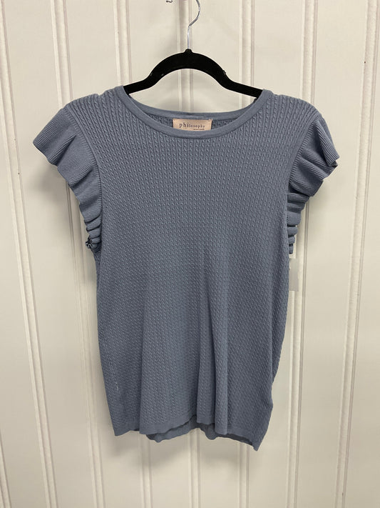 Top Short Sleeve By Philosophy In Blue, Size: L