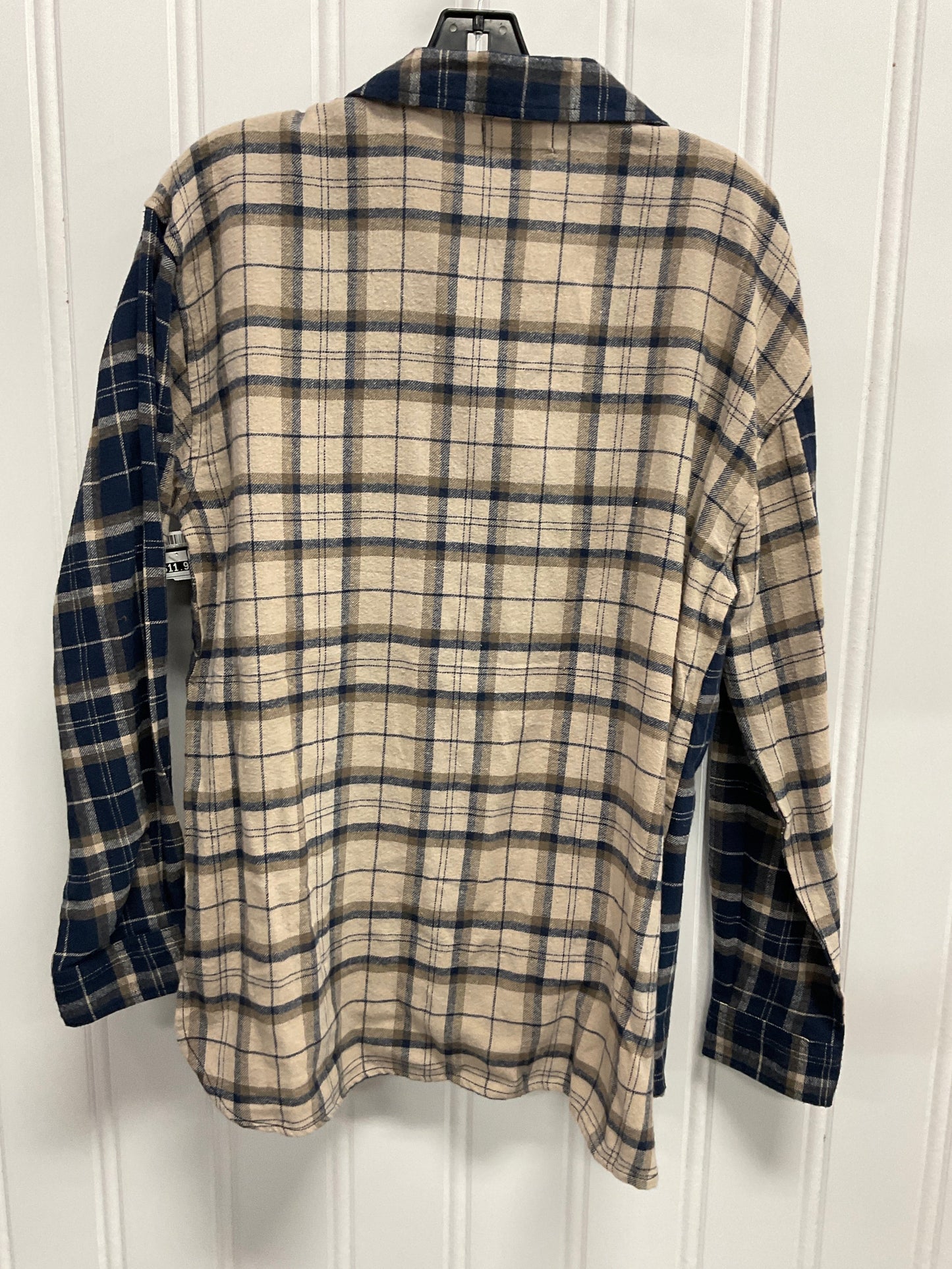 Tunic Long Sleeve By Japna In Plaid Pattern, Size: M