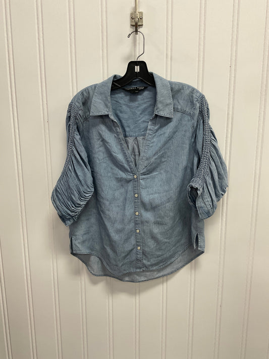 Top 3/4 Sleeve By Veronica Beard In Blue Denim, Size: L