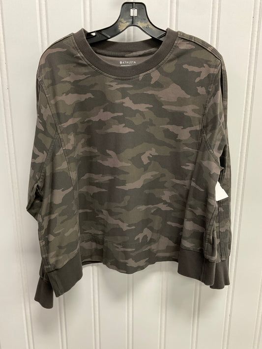 Sweatshirt Crewneck By Athleta In Camouflage Print, Size: 1x