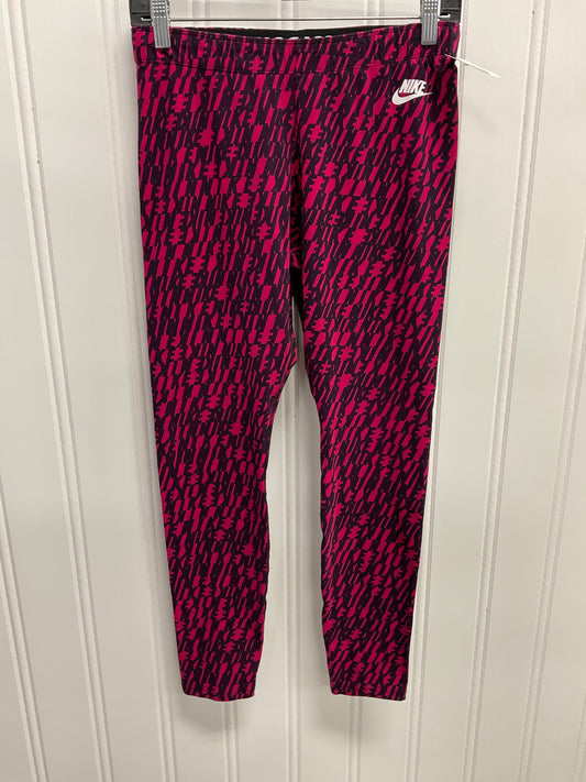 Athletic Leggings By Nike Apparel In Pink & Purple, Size: L