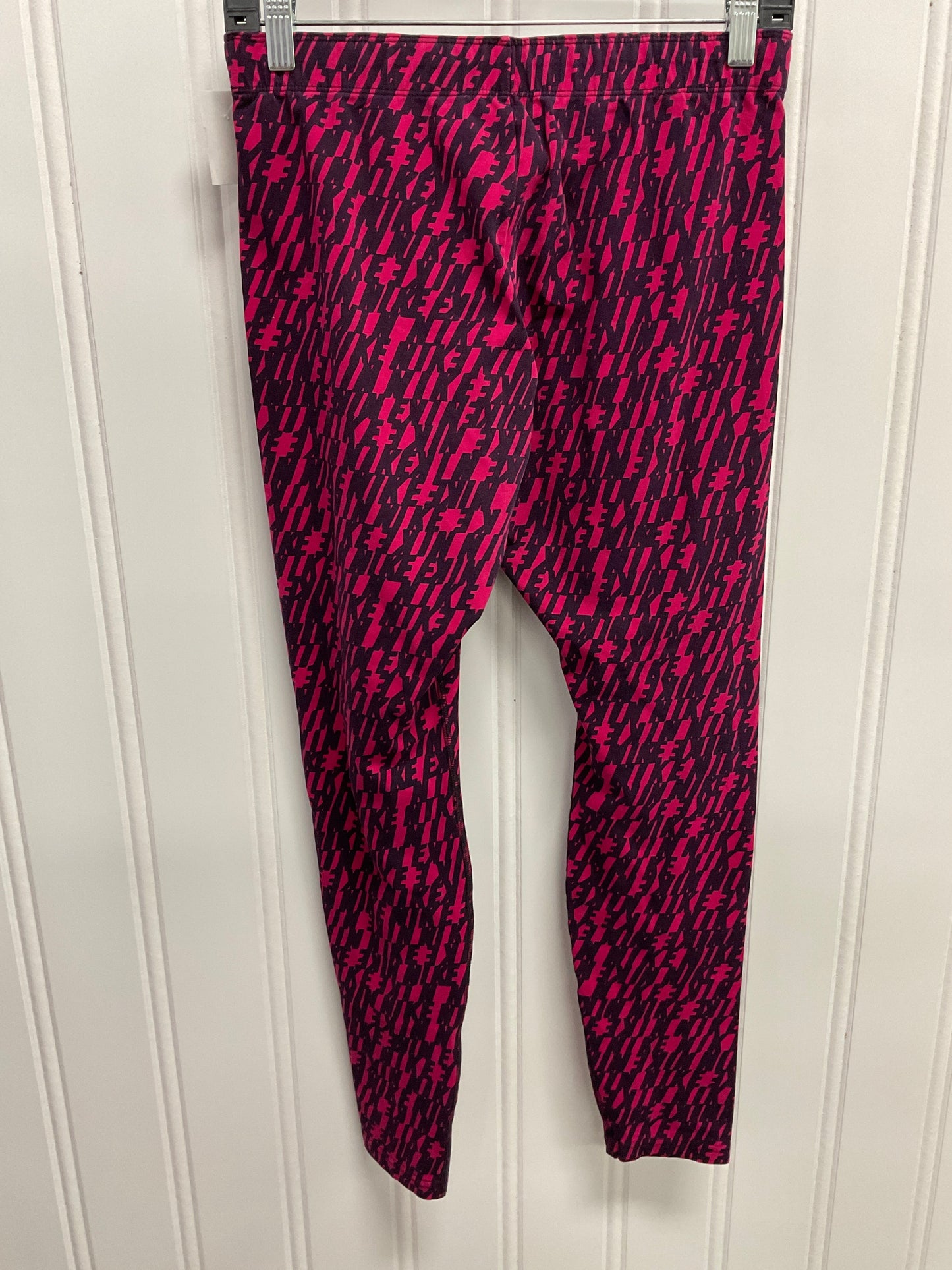 Athletic Leggings By Nike Apparel In Pink & Purple, Size: L