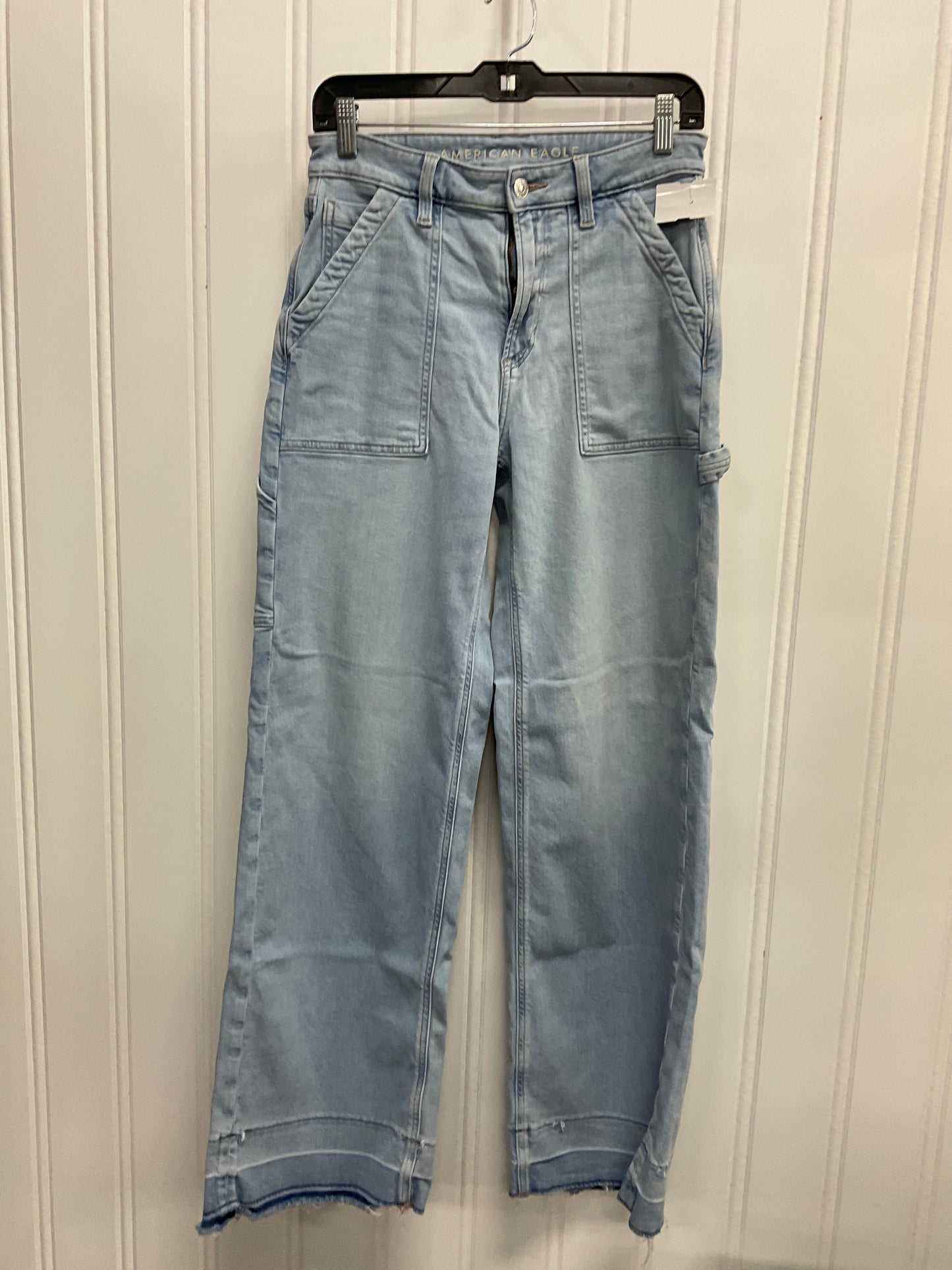 Jeans Wide Leg By American Eagle In Blue Denim, Size: 2