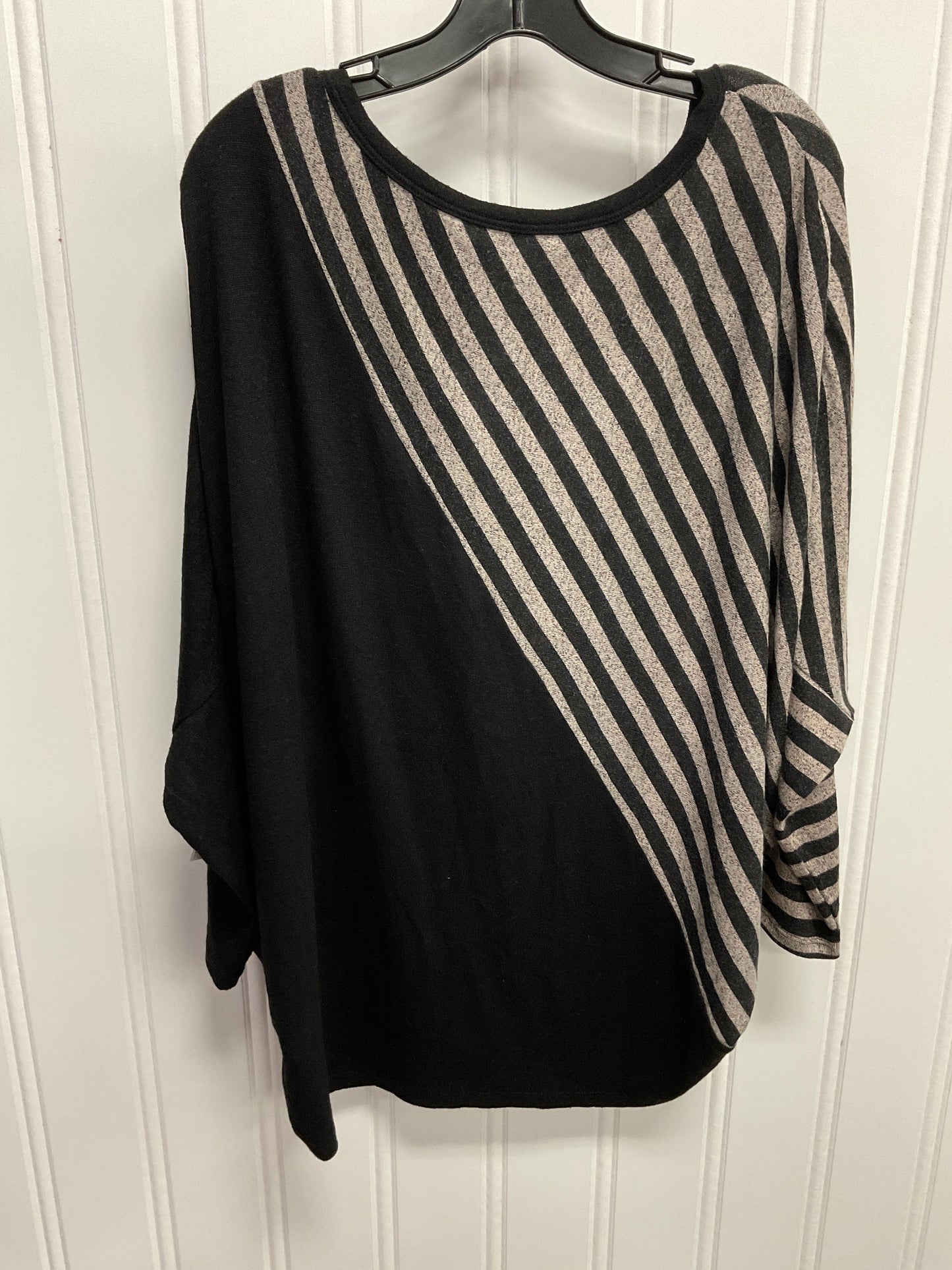 Top 3/4 Sleeve By Maurices In Black & Tan, Size: L