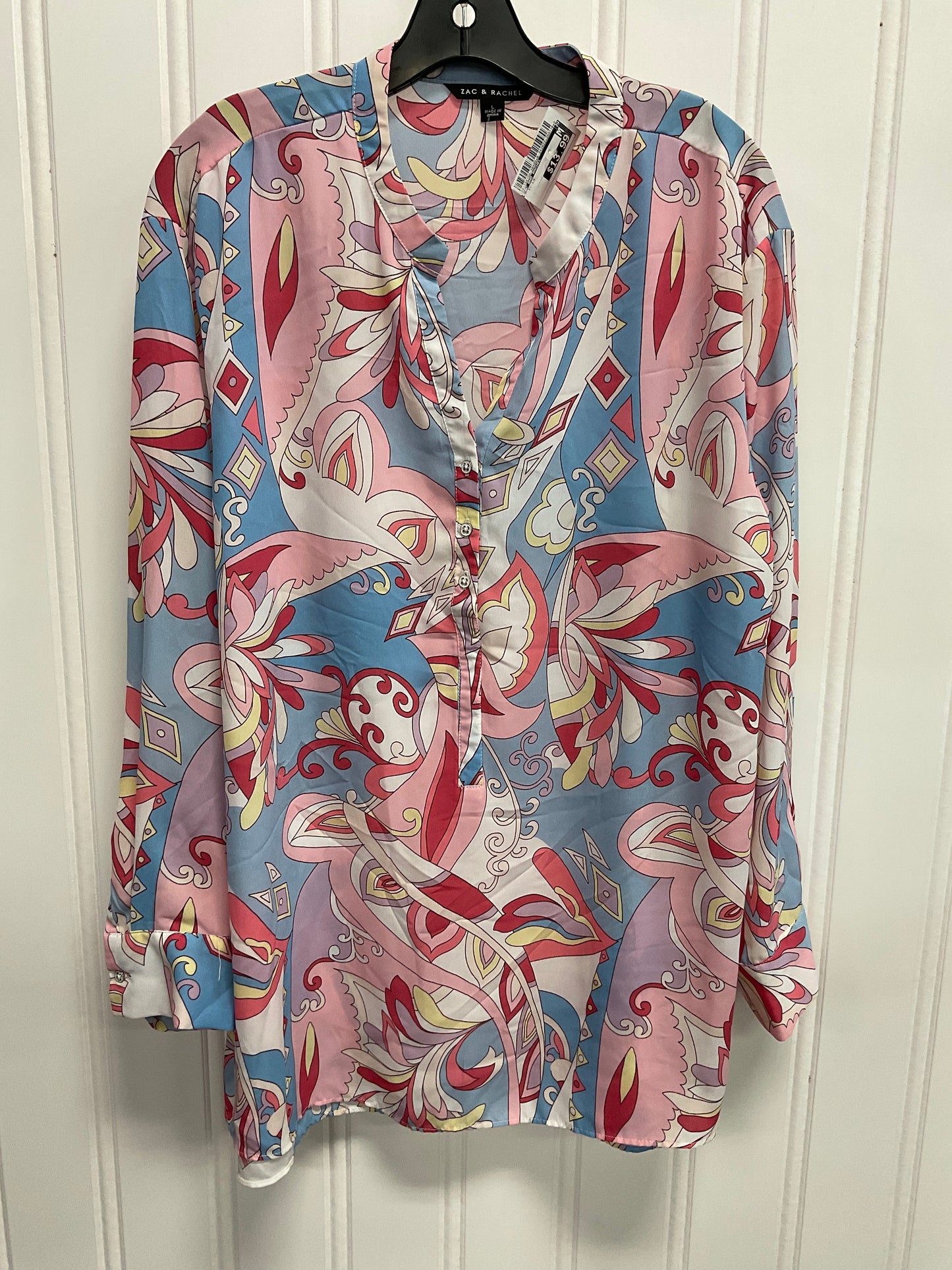 Tunic Long Sleeve By Zac And Rachel In Multi-colored, Size: L