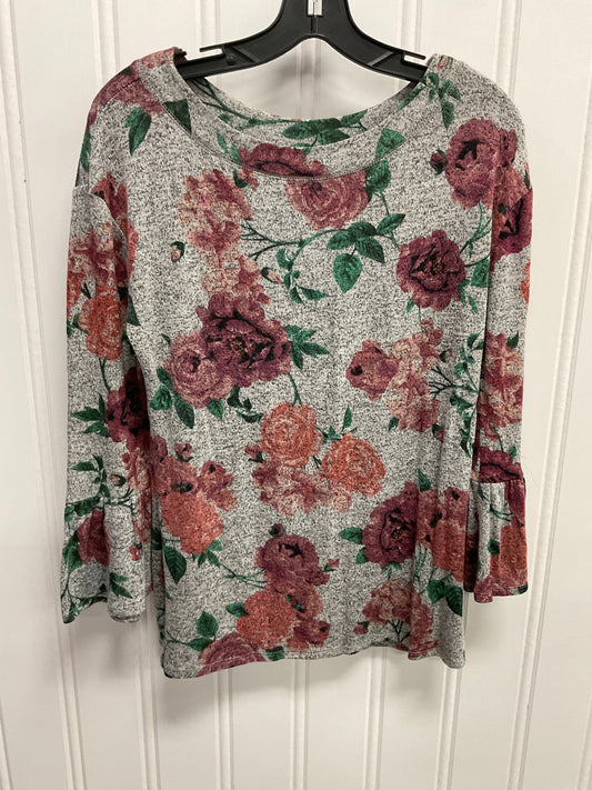 Top Long Sleeve By Maurices In Floral Print, Size: S