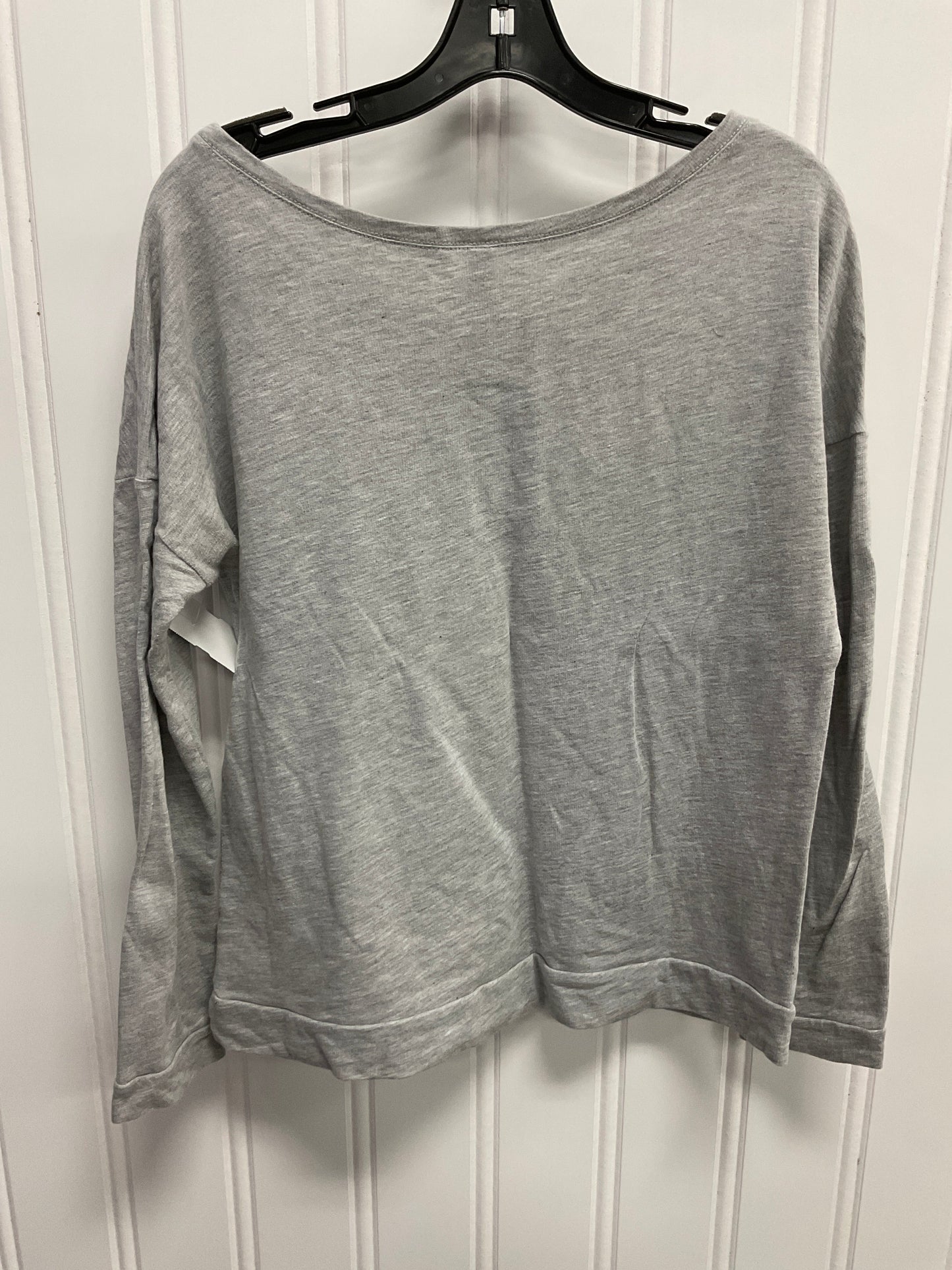 Top Long Sleeve By Next Level In Grey & Red, Size: L