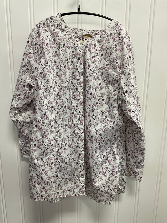 Top Long Sleeve By Duluth Trading In Floral Print, Size: 4x