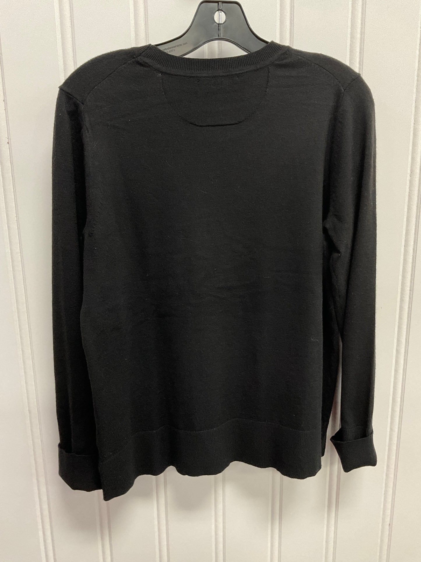 Top Long Sleeve By Free Assembly In Black, Size: L