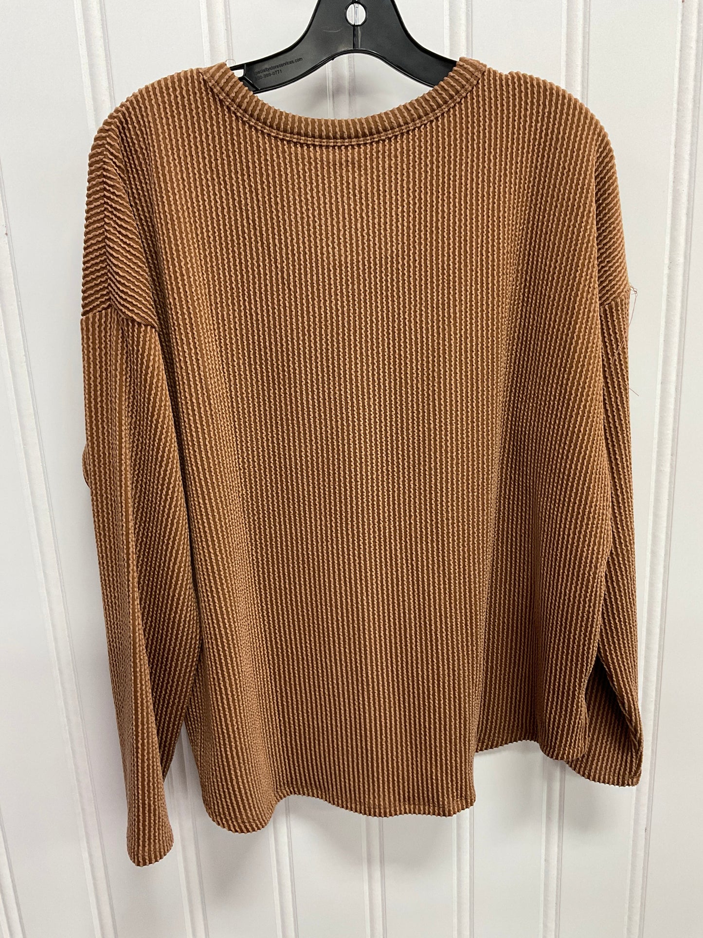 Top Long Sleeve By Maurices In Brown, Size: L