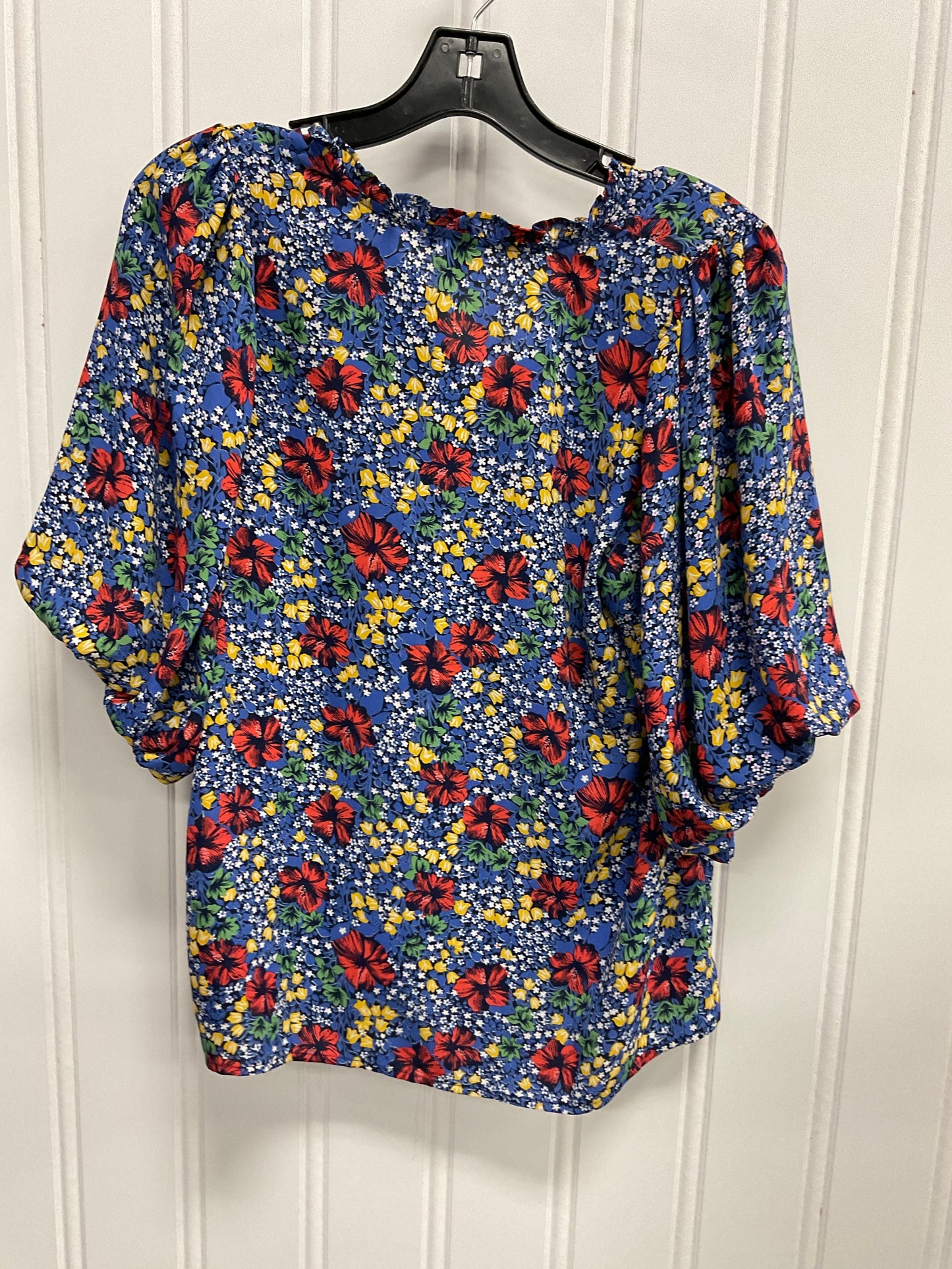 Top Short Sleeve By Ann Taylor In Floral Print, Size: S