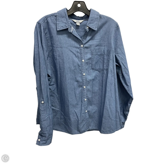 Top Long Sleeve By Croft And Barrow In Blue, Size: M