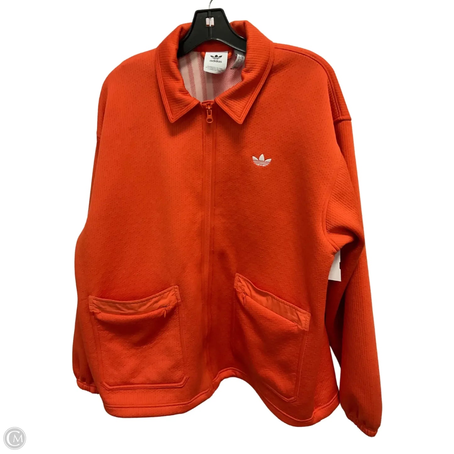 Athletic Jacket By Adidas In Orange, Size: L