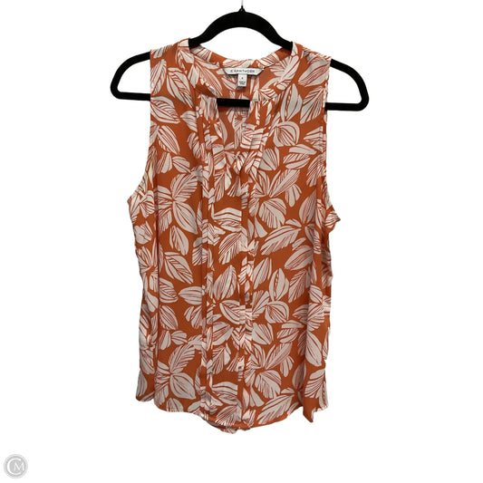 Top Sleeveless By 41 Hawthorn In Orange & White, Size: M