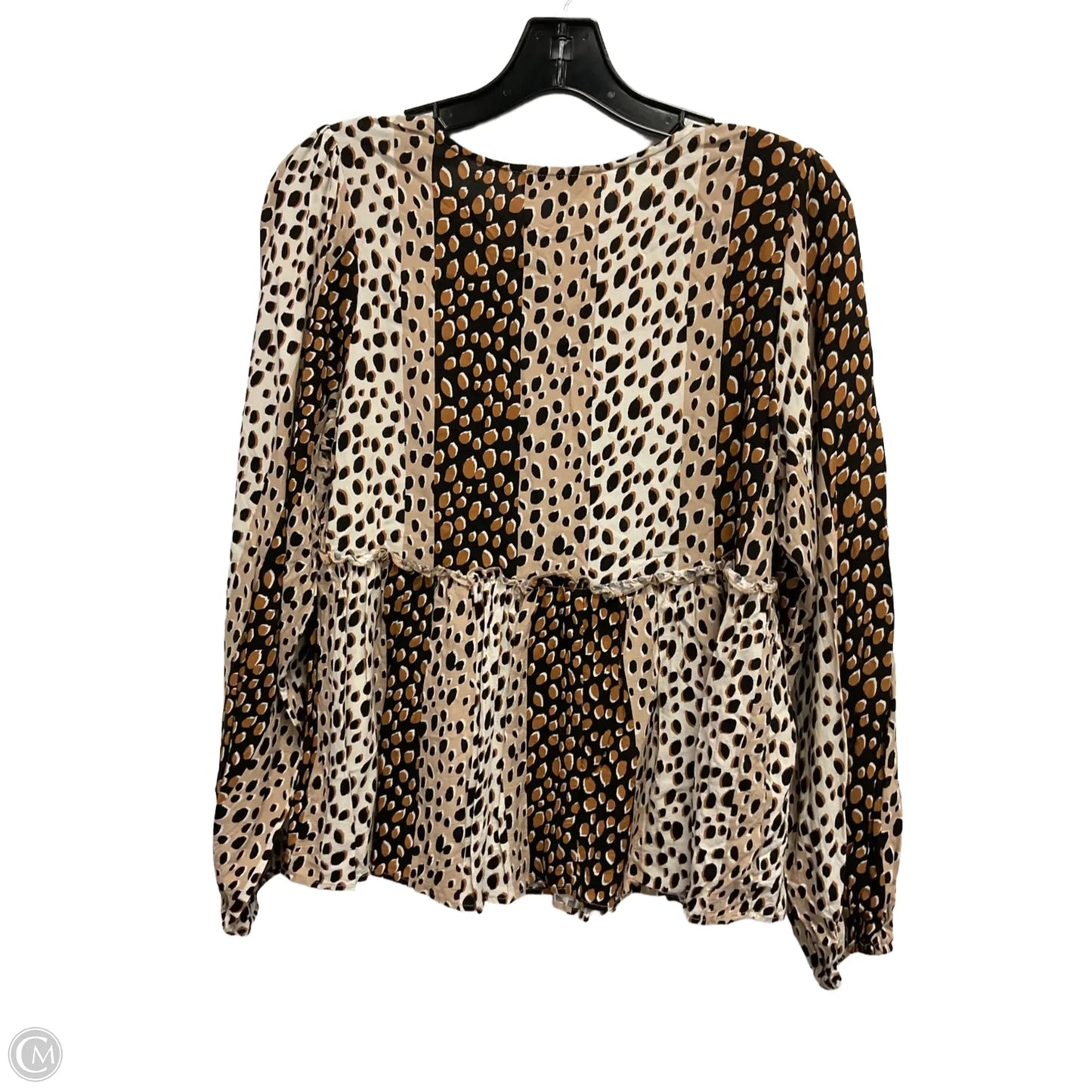 Top Long Sleeve By Andree By Unit In Animal Print, Size: S