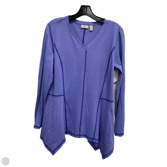 Top Long Sleeve By Logo In Purple, Size: M