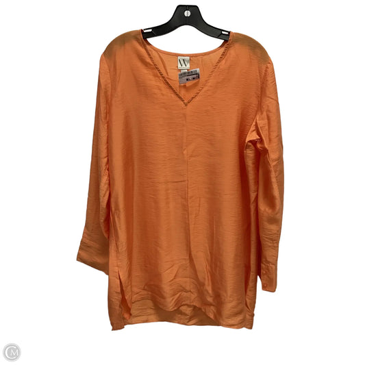 Tunic Long Sleeve By Worthington In Orange, Size: L