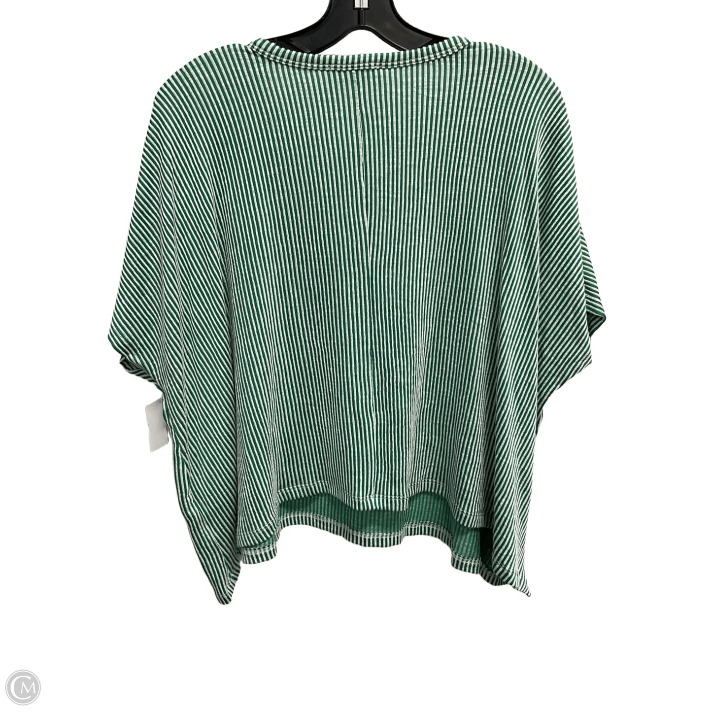 Top Short Sleeve Basic By Zenana Outfitters In Green & White, Size: S